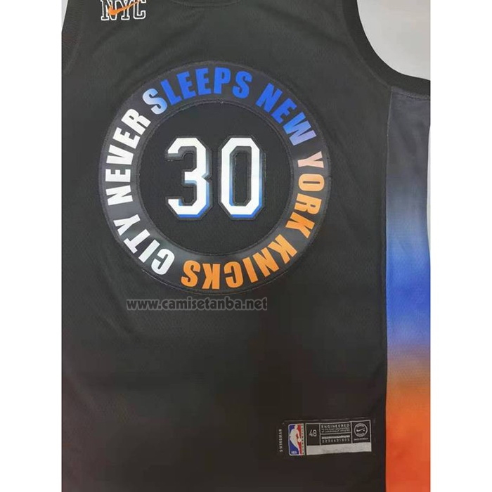 Camiseta New York Knicks Julius Randl #30 Ciudad 2020-21 Negro